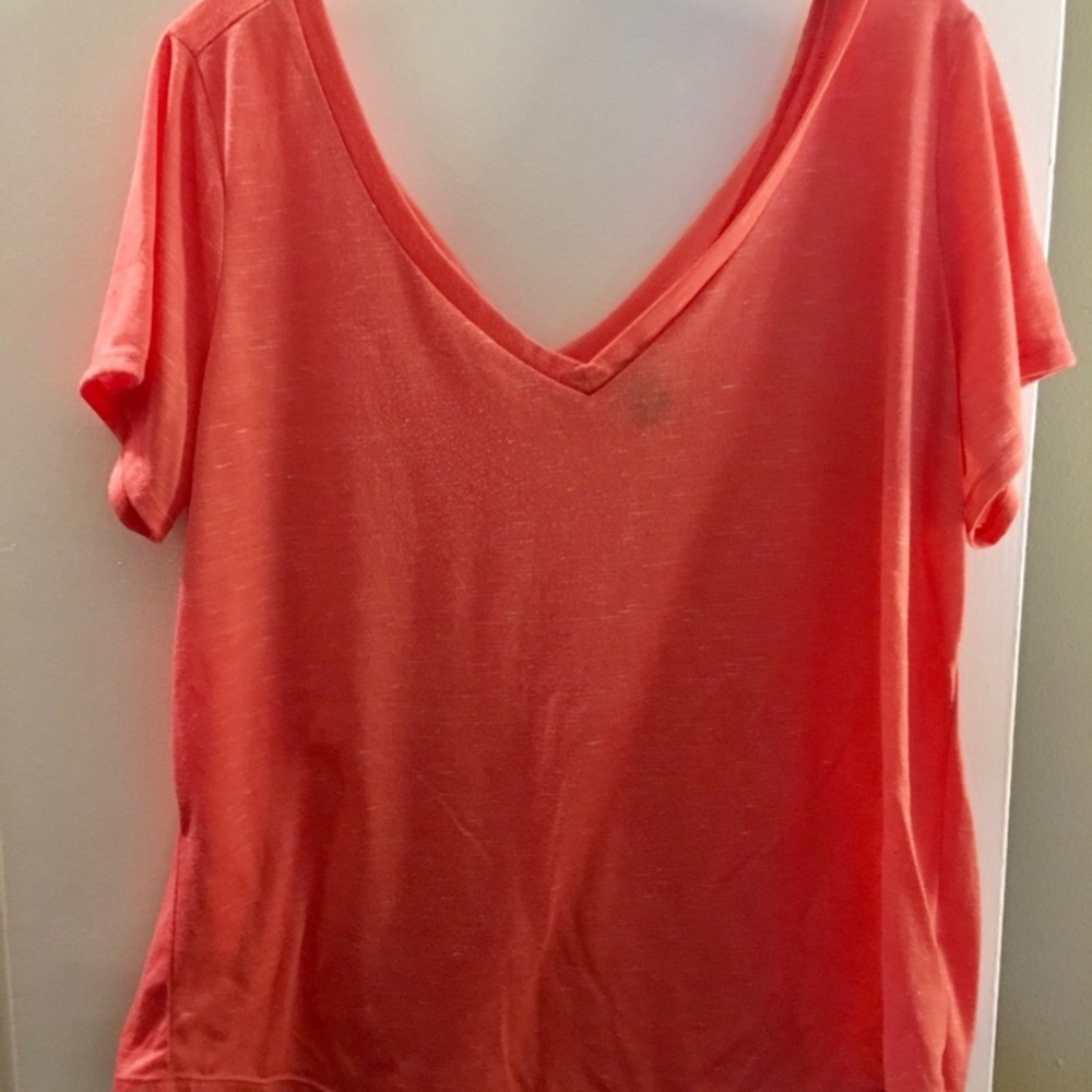 Coral v neck torrid tee